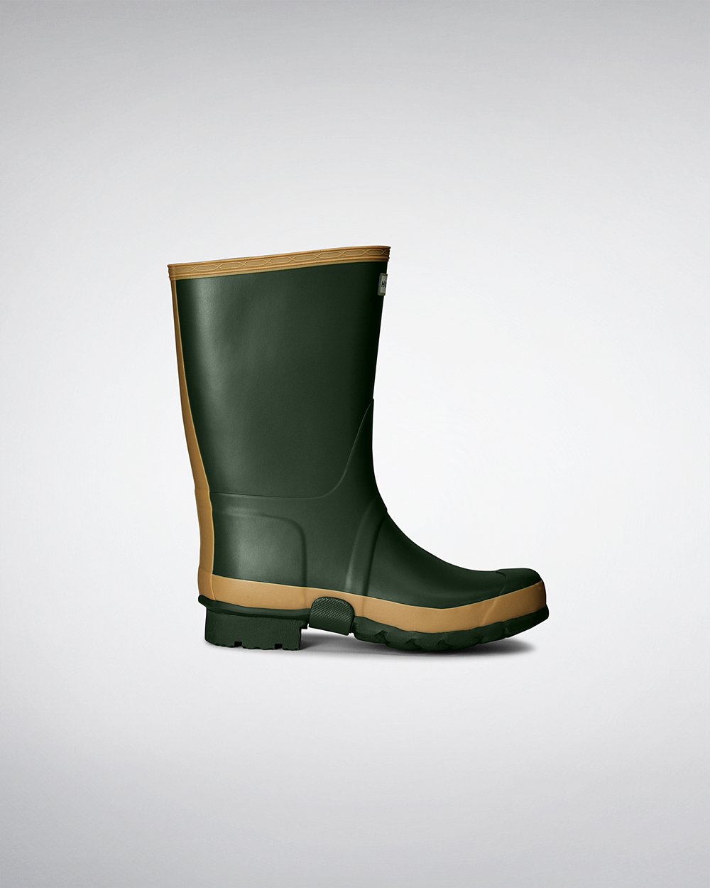 Mens Short Rain Boots - Hunter Gardener (65JQENKMP) - Green